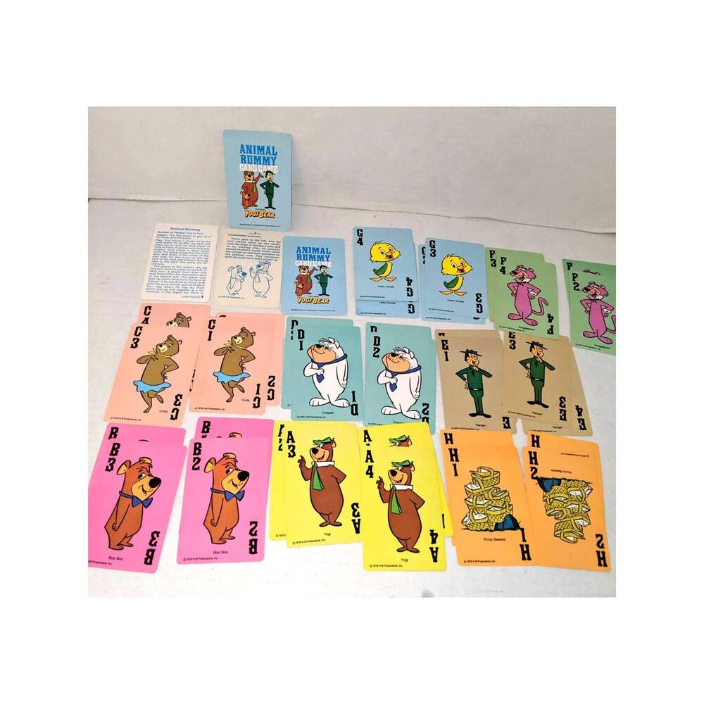 Vintage 1979 Yogi Bear Animal Rummy Children's Card Game Complete No Box